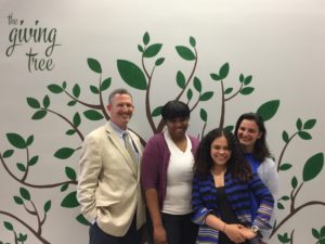Head of school, Peter Katcher and the team of teachers who applied for the grant: (l-r) Natalie Guiteau, Deb Gravina and Flor Placencia